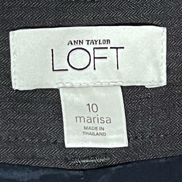 Loft Marisa fit Gray Wool Lined Straight Leg Dress Pants Size 10 Fully Lined - Picture 6 of 6